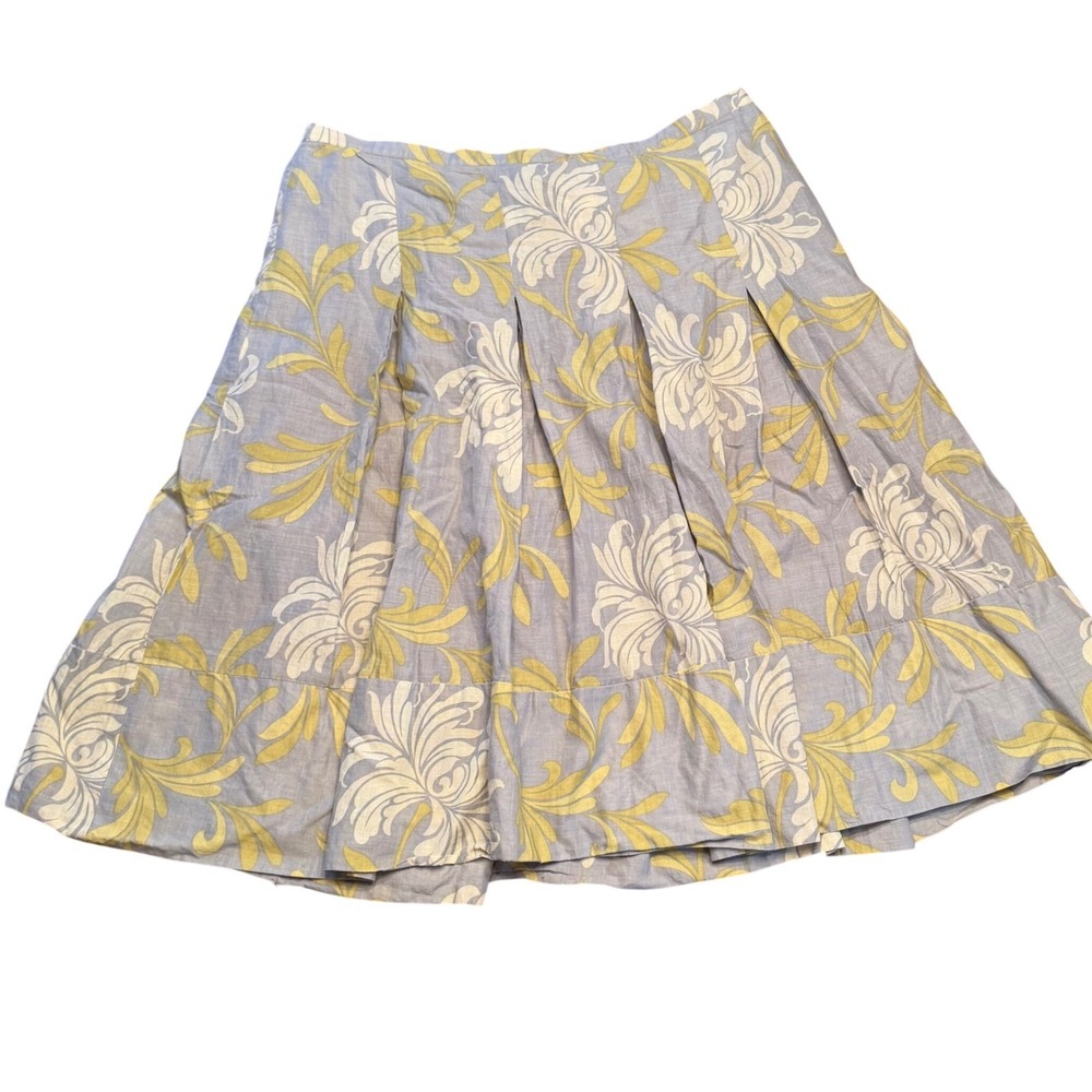 Sundance Floral 100% Cotton Lined Pleated A-Line Skirt Size 12β Tropical Boho
